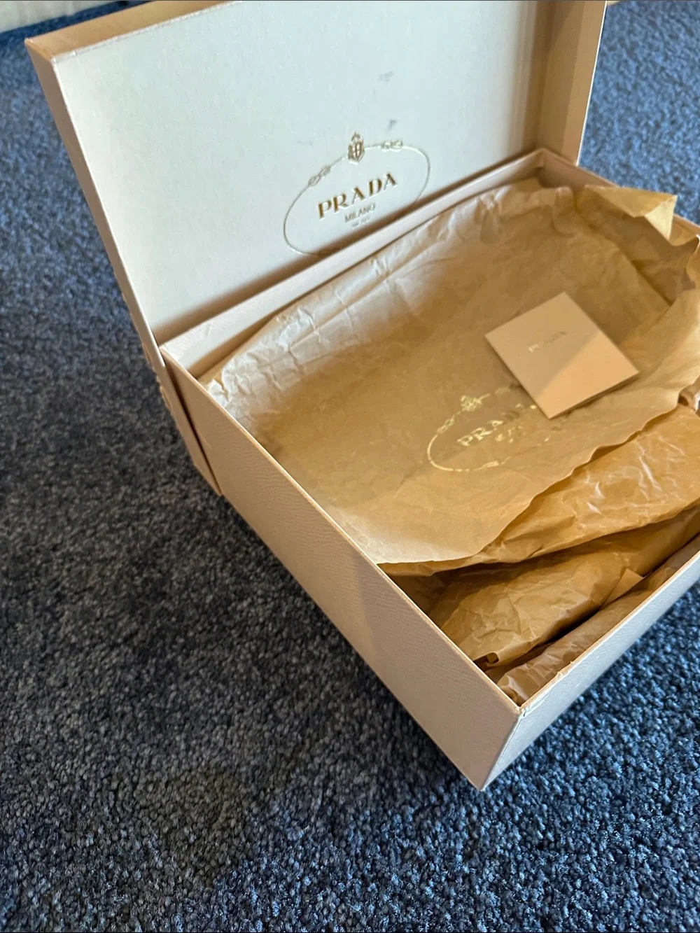 Prada Blush Shoe Box with Black Logo 12 x 10 x 4.5”